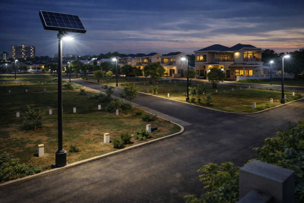 solar lighting for plot developers
